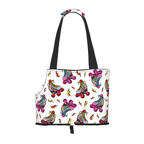 Mqgmz Farbige Rollschuh-Druck-Haustier-Reisetasche und Tasche Safe Welpen Katze – Tolles Design von MQGMZ