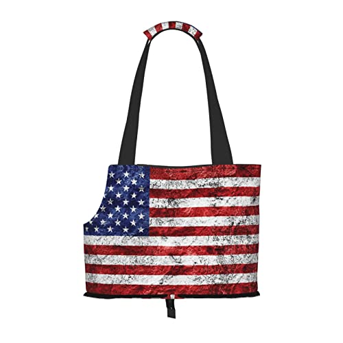 Mqgmz Haustier-Reisetasche mit amerikanischer Flagge, Unabhängigkeit, 4. Juli, für Welpen, Katzen von MQGMZ