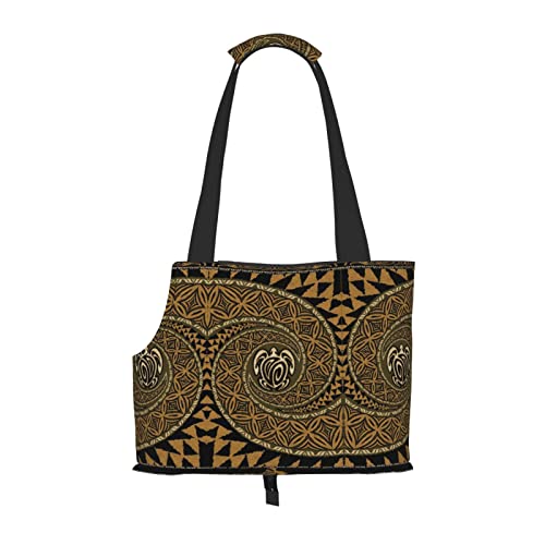 Mqgmz Hawaiianische Tapa Honu Schildkröte Print Haustier Reisetasche und Tasche Safe Welpen Katze von MQGMZ