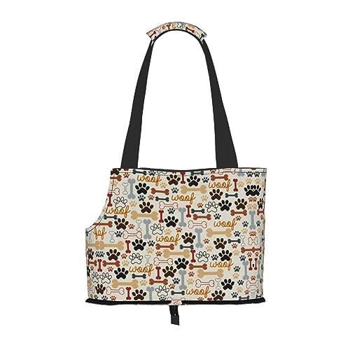 Mqgmz Hundetasche mit Pfotenabdruck-Motiv, Reisetasche, für Welpen, Katzen von MQGMZ