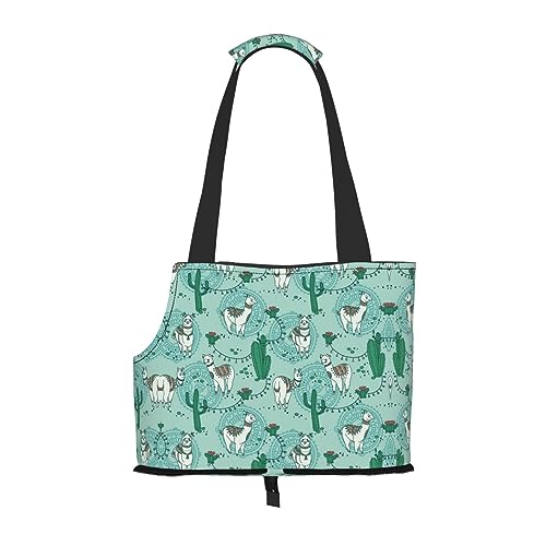 Mqgmz Lama Alpaka Green Print Pet Travel Carrying Bag and Pocket Safe Puppy Cat - Amazing Design von MQGMZ