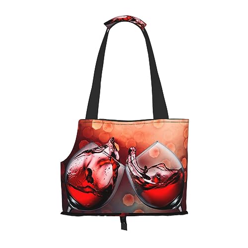 Mqgmz Rotweinglas Cheers Print Haustier Reisetasche und Tasche Safe Welpen Katze von MQGMZ