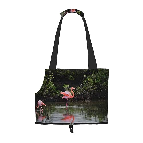 Mqgmz Zwei Flamingos-Print Haustier Reisetasche und Tasche Safe Welpen Katze von MQGMZ