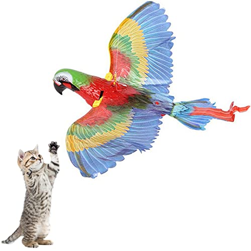 Elektrischer fliegender Vogel Katzenspielzeug Simulation Vogel Katze Interaktives Spielzeug Haustier Intelligenz Training Spielzeug Elektrisch Hängende Fliegende Vogelspielzeug Rotierende Katze von MQLAE