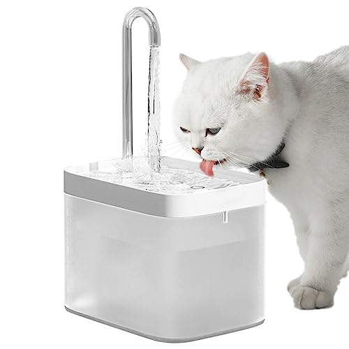 Katzen Wasserbrunnen, 1.5L Automatischer Haustier Wasserbrunnen, USB Katze Wassernapf Trinkbrunnen, Super Leise Katzenbrunnen mit Filter, Große Kapazität Automatisch Zirkulieren Haustier Wasserbrunnen von MQLAE