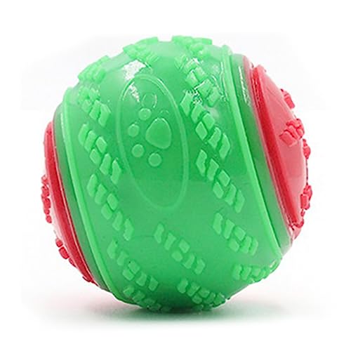 MQLAE Ultra Ball Hundespielzeug, 6.5cm Quietschender Hundeballs, Hundespielzeug Zähneputzen Welpe Kauspielzeug Haustier Training Ball Hund Interaktive Hund Ball (Rot+Grün) von MQLAE