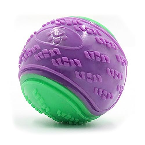 MQLAE Ultra Ball Hundespielzeug, 6.5cm Quietschender Hundeballs, Hundespielzeug Zähneputzen Welpe Kauspielzeug Haustier Training Ball Hund Interaktive Hund Ball (Violett+Grün) von MQLAE