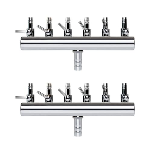 MQODLFP 2X 6-Wege-Luftverteilerventil für Aquarien, Luftpumpe, Durchflussverteiler, Pumpenventil, Hahnhebel, Steuerschaltventil von MQODLFP