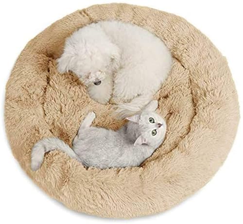 MQXDNFDC Rundes Haustierbett, beruhigendes Bett, Plüschnest, warm, weiches Kissen, Donut-Kuschelkissen, für Katzen, Hunde, Welpen, bequem zum Schlafen, Winter, waschbar, 110 cm, Braun (Khaki, 70 cm) MQXDNFDC Rundes Haustierbett, beruhigendes Bett, Plüschnest, warm, weiches Kissen, Donut-Kuschelkissen, für Katzen, Hunde, Welpen, bequem zum Schlafen, Winter, waschbar, 110 cm, Braun (Khaki, 70 cm) von MQXDNFDC