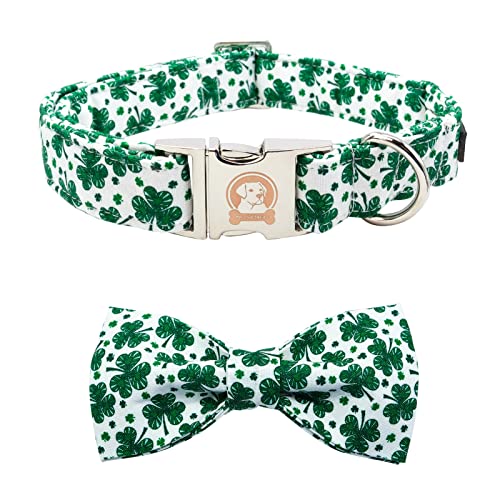 MR. CHUBBYFACE St.Patrick's Day Hundehalsband, Grünes Kleeblatt, verstellbares Hundehalsband, Fliege für kleine, mittelgroße und große Hunde von MR.CHUBBYFACE