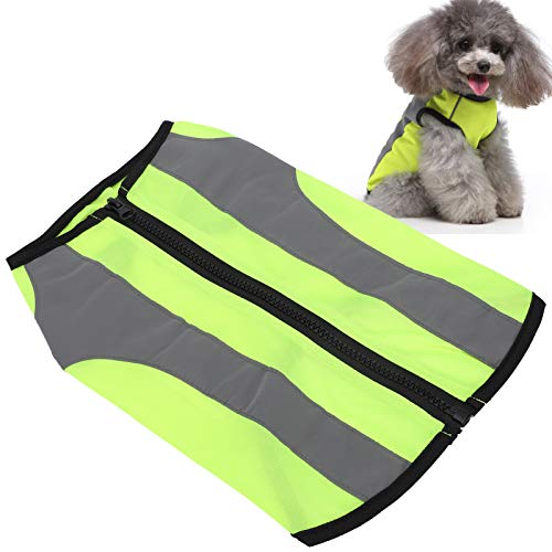 Hunde Nacht Sicherheitsweste, Leuchtende Leichte Reflektierende Weste, Reißverschlussdesign, Polyester- und Baumwollmaterial, Ideal für Hundewanderungen, Wanderungen und (L) von MRSTORY