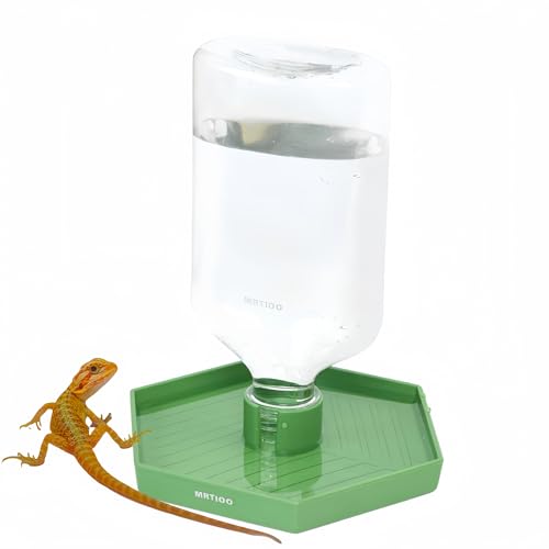 MRTIOO Terrarium-Tank, Reptilien-Futterspender, Wasserspender, automatischer Wasserspender, Bewässerungszubehör, für Geckos, Eidechsen, Schildkröten, Bartdrachen, Grün von MRTIOO