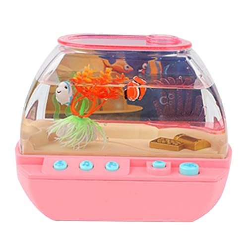 MRXFN Aquarium Dekoration Künstliches Aquarium mit interaktivem Musik-Aquarium for den Tisch im Home Office (Color : Pink) von MRXFN