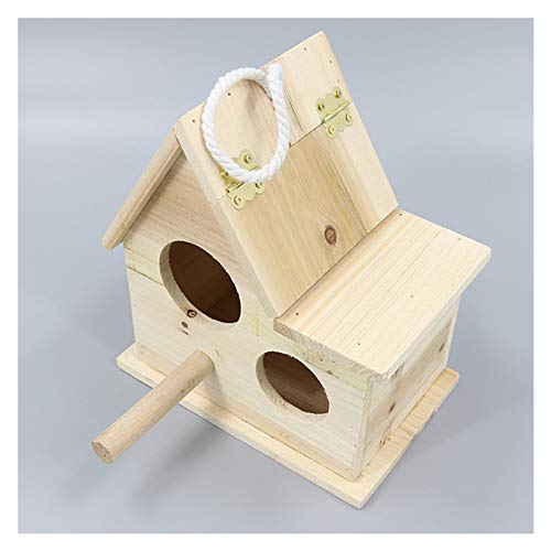 MRXFN Vogelkäfig Großer Vogelkäfig Nistkasten Vogelhaus Holzzuchtbox for Lovebirds, Papageien Paarungsbox Naturvogelhütten Kakadukäfig von MRXFN