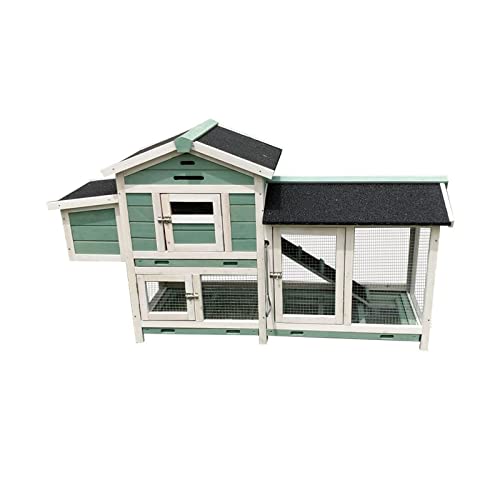 Vogelkäfig Kleintierkäfig Doppelschichtige Haustiervilla mit Tablett Super Space Laufkäfig Kaninchenkäfig Hühnerkäfig Frettchenkäfig ( Color : Green ) von MRXFN