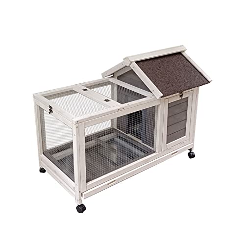 Vogelkäfig Kleintierkäfig Haushalt Super Space mit Tablett Kaninchenkäfig Kaninchennest Kaninchen Hühnerzuchtkäfig Kaninchenvilla Hühnerkäfig Frettchenkäfig ( Color : Gray ) von MRXFN