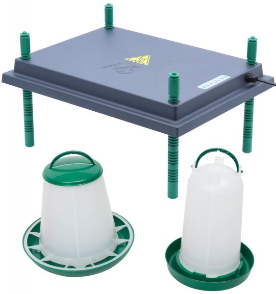 Küken Aufzucht Set: Wärmeplatte 30x40cm + 1,5L Stülptränke + 1kg Fu... von Hausmarke