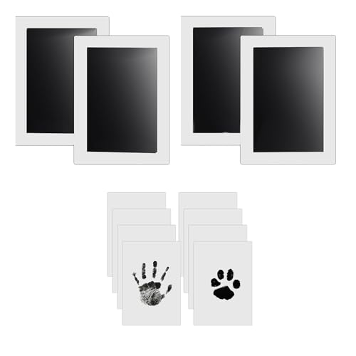 MSCHENZW Pfotenabdruck-Set für Hunde und Katzen, 4 Tintenlose Druckkissen, Nasenabdruck-Stempelkissen für Hunde von MSCHENZW