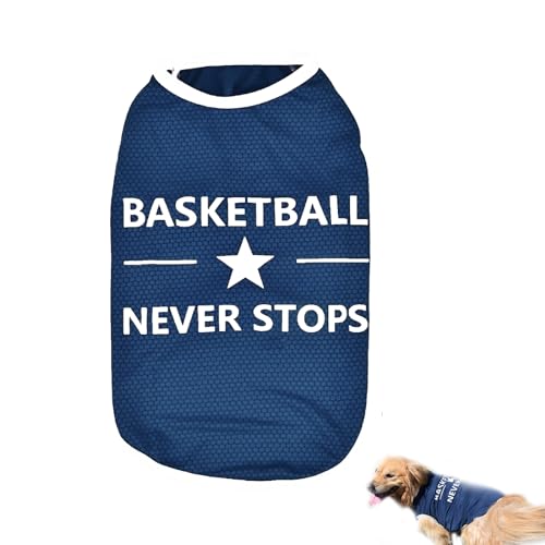 MTNSPTCR Basketball-Tanktop für mittelgroße und große Hunde, atmungsaktiv, Übergröße, Sportbekleidung, Basketballtrikot, Sommer, schnell trocknend, ärmellos, Trainingsanzug für Hundebekleidung von MTNSPTCR