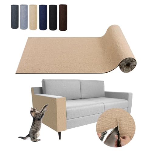 Cat Scratching mat self Adhesive, DIY Trimmable Cat Scratching Carpet, Cat Scratching Protector Board for Couch Furniture Wall Corner Cat Tree Post Carpet Shelf Shelves von MUGUOY