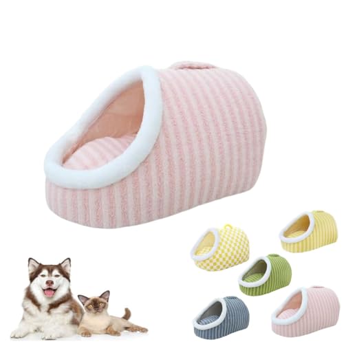 Cozy Hideaway Pet Bed for Dog Cats, Anti Anxiety Calming Plush Pet Beds with Cover Cave, Thick Plush Warm Slipper Pet Bed for Small Medium Pets Non-Slip Washable von MUGUOY