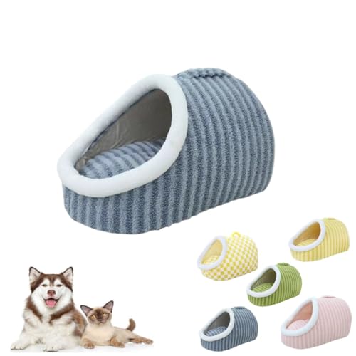 Cozy Hideaway Pet Bed for Dog Cats, Anti Anxiety Calming Plush Pet Beds with Cover Cave, Thick Plush Warm Slipper Pet Bed for Small Medium Pets Non-Slip Washable von MUGUOY