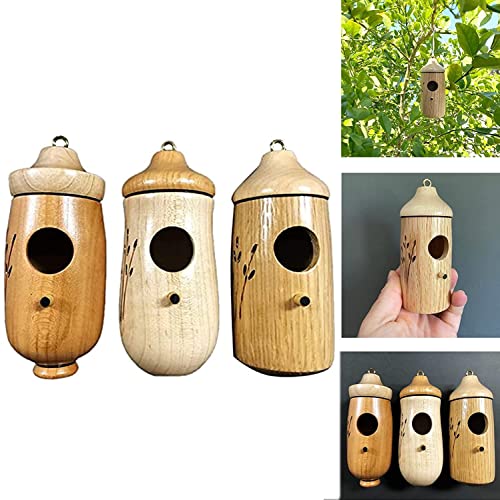 MUGUOY Hummingbird House,Hölzernes Kolibri-Haus zum Aufhängen im Freien,Hummingbird Swing Hummingbird Nest,für Wren Swallow Sparrow Hummingbird Finch Häuser. (3 STK) von MUGUOY