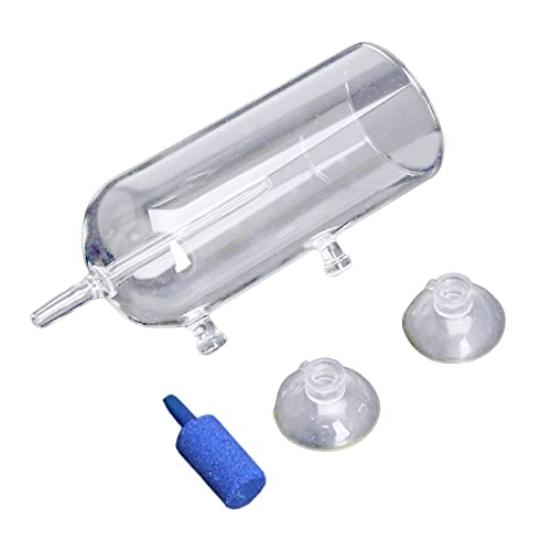 MULAIDI Aquarium Luftsprudler Glasbecher Durchmesser 4,6 cm mit Luftstein und Saugnäpfen gelöst für Fische für Aquariumheizung, Lichtthermometer, Kies, Sanddekorationen von MULAIDI