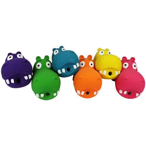 MULTIPET Hippopotamus Hundespielzeug, Latex, Nilpferd, das Grunts, 20,3 cm, 1 Packung von Multi Pet