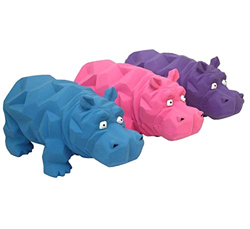 Multipet Origami-Hundespielzeug, Latex, Nilpferd, 20,3 cm, verschiedene Farben, 3 Stück von Multi Pet