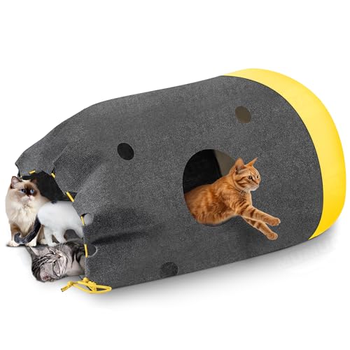 Zusammenklappbares Katzen-Aktivitätszentrum, Spielmatte, Spielteppich, Katzen-Aktivitäts-Abenteuer-Teppich für Indoor-Katzen, Kätzchen, große mittelgroße und kleine Tiere, Haustiere, Hasen von MUMUQ