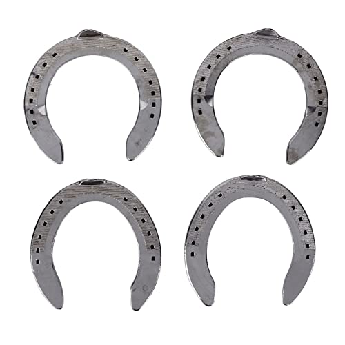 MUNEFE 4pcs Hufeisens, Aluminium-Legierung Hufeisens, Metall Front zurück Hufeisens Set für Rennbahn Bauernhof Reiten Pferds Zubehör (4) von MUNEFE