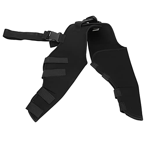 MUNEFE Haustier-Hinterbeinschutz, verstellbare Kniebandage, Beinstütze, Sprunggelenkbandage, Hinterbein-Gelenkwickel für Hunde (HJ25 Rear Double Leggings Black L) von MUNEFE