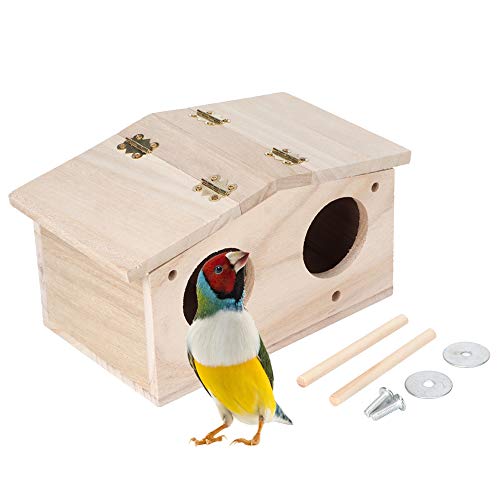 MUNEFE Sittich-Nistkasten, hölzerne Nymphensittich-Zuchtnester, hölzerne Vogel-Zuchthaus-Box für Turteltauben, Nymphensittiche, Wellensittiche, Finken von MUNEFE