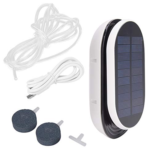 MUNEFE Solar-Luftpumpen-Set, USB-Aquarium-Luftpumpe, tragbarer Oxygenator-Belüfter für Gartenbrunnen, Pool, Aquarium von MUNEFE