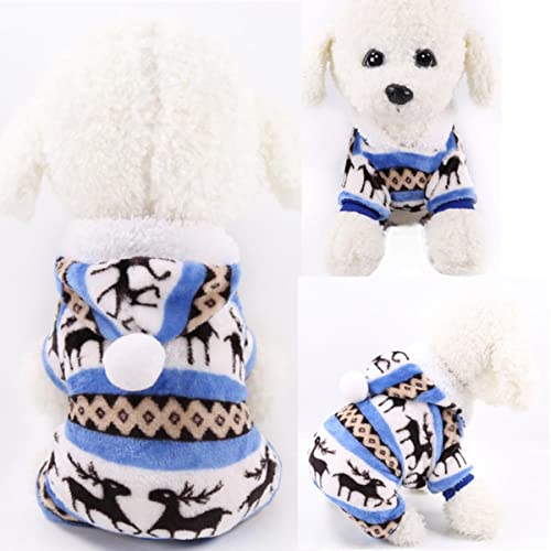 Hundebekleidung Pyjamas Fleece Overall Winter Hundebekleidung Vier Beine Warme Haustierkleidung Outfit Kleiner Hund Stern Kostüm Bekleidung von MUPUKKR