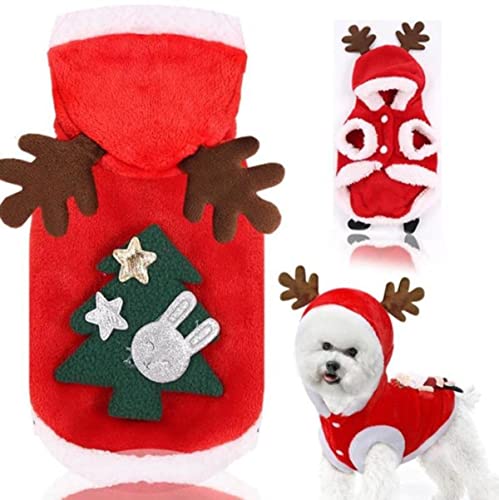 Weihnachtsfeier Jacke Mäntel Hundekleidung Weihnachtsmann Kostüm Haustiere Kostüm Kleine Hunde Katzenkleidung Winter Halloween Pullover Hund Hoodie von MUPUKKR