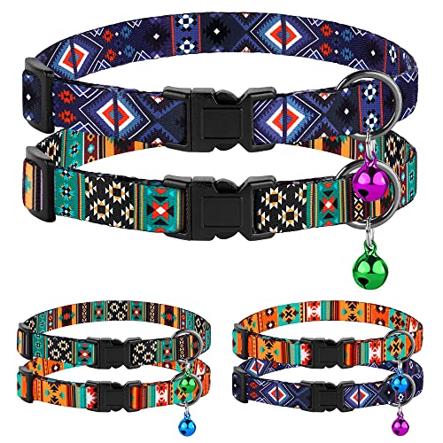 Murom Katzenhalsband mit Abreißverschluss, verstellbares Muster, Tribal-Aztekenmuster, Südwesten, Sicherheitshalsbänder für Katzen, Kätzchen (Azteken + Tribal), 2 Stück von MUROM