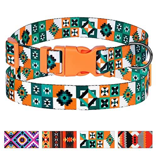 Tribal Hundehalsband mit Schnallenmuster, Aztekenmuster, geometrisches Nylon, für kleine und mittelgroße Hunde, verstellbar, weich, ethnisch, für Jungen und Mädchen (skandinavisch, Halsumfang 30,5 - von MUROMTO