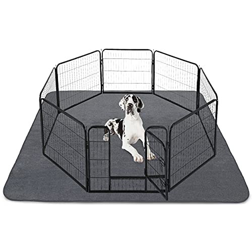 Waschbare Hunde-Pee-Pads für Welpen-Laufstall, Welpenhütte, Hundekäfig, schnell saugfähig, wasserdicht, rutschfest, ideal für Haustierbedarf, Grau, 183 x 183 cm von MUTEFLYER