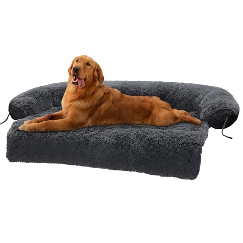 MUTTROS Modulares Hundebett, flauschige Hundebetten für große Hunde, beruhigendes Hundesofa für ängstliche Hunde, Hundematte für Möbelschutz, Hundesofa, 100 % maschinenwaschbar, Größe XL 114,3 cm, von MUTTROS