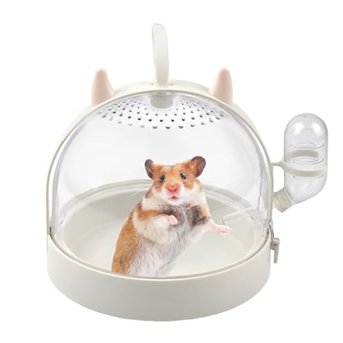 MUYG Tragbarer Hamsterkäfig, Reisekoffer für Hamster, hohe Durchlässigkeit, Meerschweinchen, Reisekäfig mit Wasserflasche, Reiseträger für Hamster, Rennmäuse, Mäuse, Hamster, Meerschweinchen, von MUYG