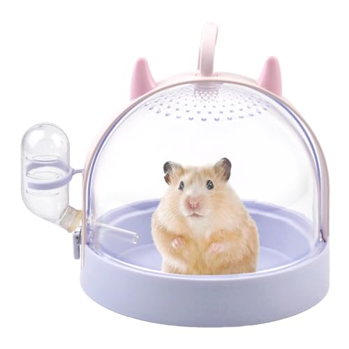 MUYG Tragbarer Hamsterkäfig mit Wasserflasche, hohe Durchlässigkeit, Reisekäfig für Hamster, Rennmäuse, Mäuse, Hamster, Meerschweinchen, Zuckergleiter, kleine Haustiere (lila) von MUYG