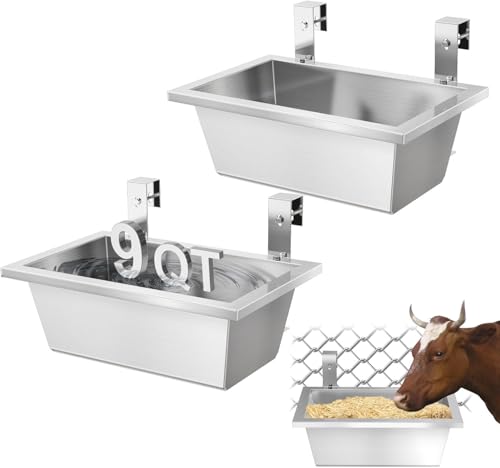 MUYIRTED 8.5L Trinknapf Für Haustiere, Futterautomat für Katzen/Hunde, Wassernapf Aus Edelstahl, Hängende Tränke Für Hühner, Schafe, Katze, Pferdetränke, 2 STK, Indoor und Outdoor MUYIRTED 8.5L Trinknapf Für Haustiere, Futterautomat für Katzen/Hunde, Wassernapf Aus Edelstahl, Hängende Tränke Für Hühner, Schafe, Katze, Pferdetränke, 2 STK, Indoor und Outdoor von MUYIRTED