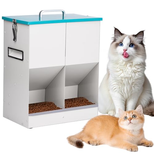 MUYIRTED Futterautomat Katze 2 Näpfe, 10L Futtertröge, Katzenfutterspender Für Katzenfutter Aus Metall, Trockenfutter Automat Für Katzen Und Kleine Hunde, Kaninchen, Futterstation Katzen MUYIRTED Futterautomat Katze 2 Näpfe, 10L Futtertröge, Katzenfutterspender Für Katzenfutter Aus Metall, Trockenfutter Automat Für Katzen Und Kleine Hunde, Kaninchen, Futterstation Katzen von MUYIRTED