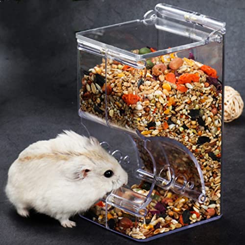 MUYYIKA Hamster Futterspender Futterstation für Hamster Futterspender aus Acryl Große Kapazität Transparent Schwerkraft-Futterstation Geeignet für Hamster Meerschweinchen Papageien von MUYYIKA