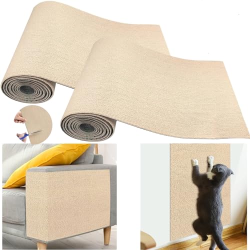 MUYYIKA Kratzmatte für Katzen, Selbstkleben Kratzpads Katze Sofa,Katzen Wand, Selbstklebend KratzschutzKratzteppich Ecke DIY Climbing Cat Scratcher Mat Trimmbarer Teppich Matte Pad von MUYYIKA