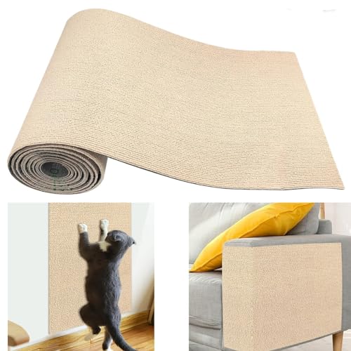 MUYYIKA Kratzmatte für Katzen, Selbstkleben Kratzpads Katze Sofa,Katzen Wand, Selbstklebend KratzschutzKratzteppich Ecke DIY Climbing Cat Scratcher Mat Trimmbarer Teppich Matte Pad von MUYYIKA