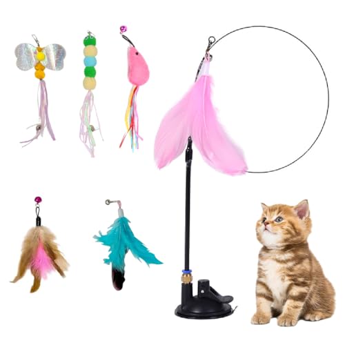 MWUMRCM Katzenspielzeug, 7 Stück Cat Toys Ersatz, Selbstbeschäftigung Cat Toys, Interaktives Katzenspielzeug Feder Katzenspielzeug für Katzen, katzenspielzeug Intelligenz zubehör von MWUMRCM