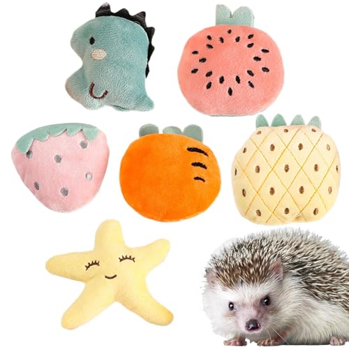 MWZBTG Hedgehog -Anreicherung Spielzeug, Igel behandelt und Spielzeug - 6X Plüsch Hedgehog -Behandlungs -Sorte Pack - Nettes Chinchilla -Kätzchen -Mäuse Kaninchen nach Innenhäuserreisen von MWZBTG